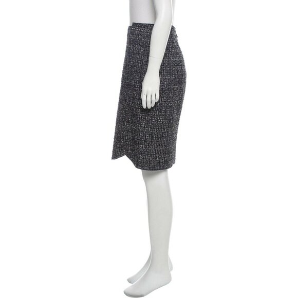 Proenza Schouler Black & Gray Tweed Wool Pencil Skirt, Sz 6 (US) 10 (UK) - Picture 2 of 4
